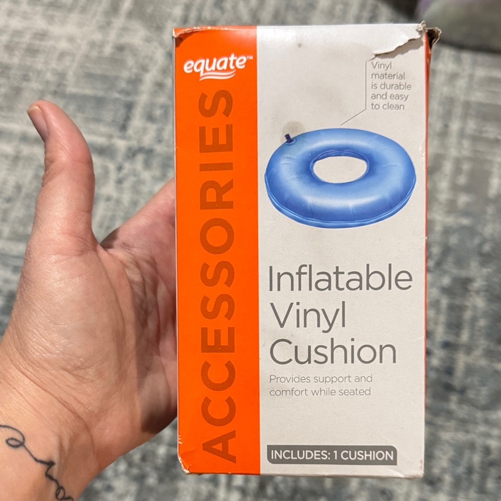 Equate Blue Inflatable Vinyl Cushion